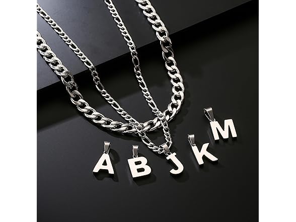 Layered R Letter Pendant Necklace