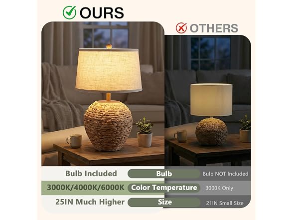 TOBUSA HKRC-TL-KN-T0208-1 Rattan Table Lamp