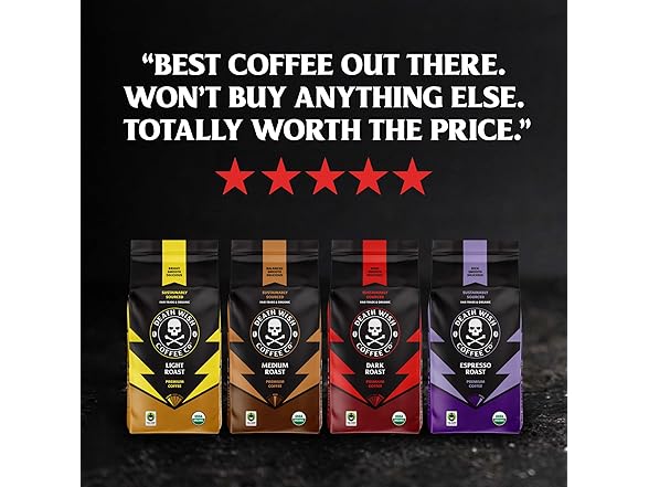 Death Wish Coffee, Organic Dark Roast Whole Bean