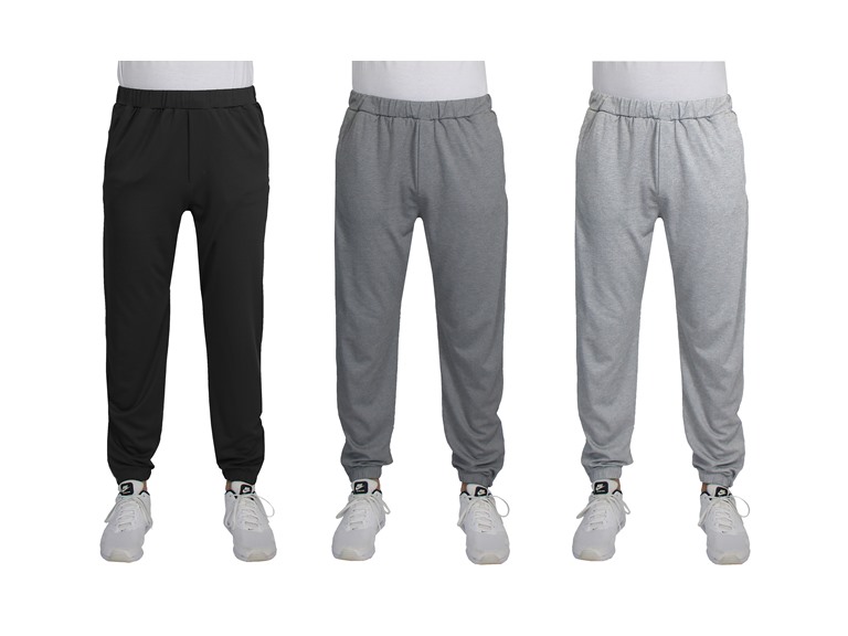 GBH WC-----(Men's 3Pack Pants) / MJJ-701/ BK-CH-HG / S Small 3Pk Mens Active Pants w-Ankle Zippers Black - Charcoal - Heather Grey