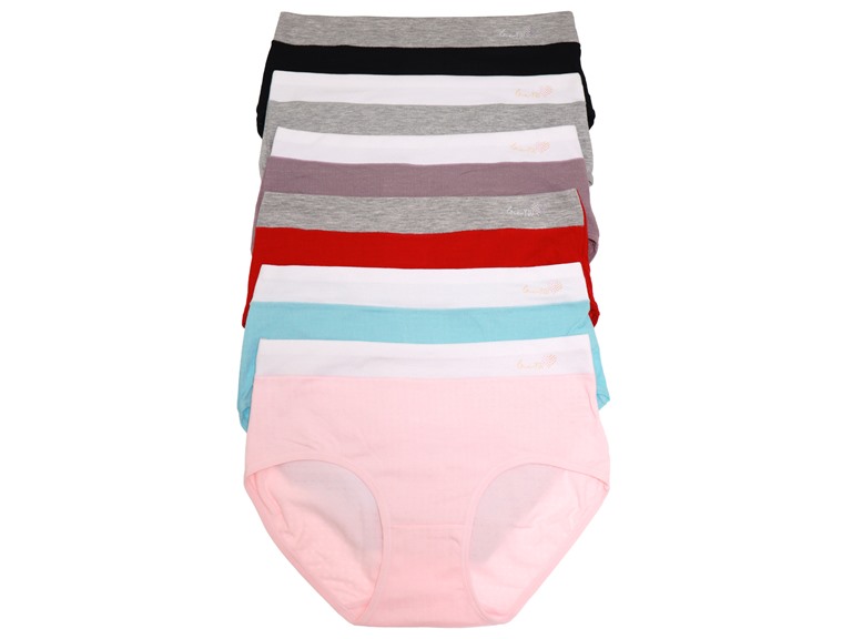 Angelina G6876_ASST_6_US Small (0-2) Cotton Hiphugger Panties with Textured Detail Assorted (6 Pack)