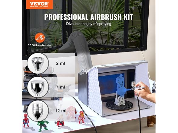 Airbrush Gun, Dual Action Gravity Feed with 0.3