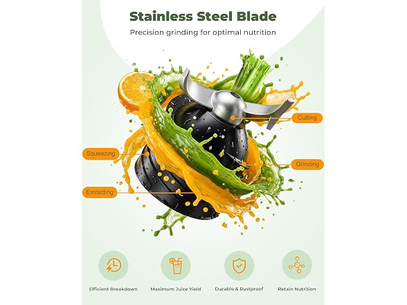 Cold Press Juicer Machine, 6.5" Wide Chute Masticating Juicer