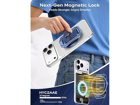 HYCZAAE Blue MagSafe Phone Grip Stand