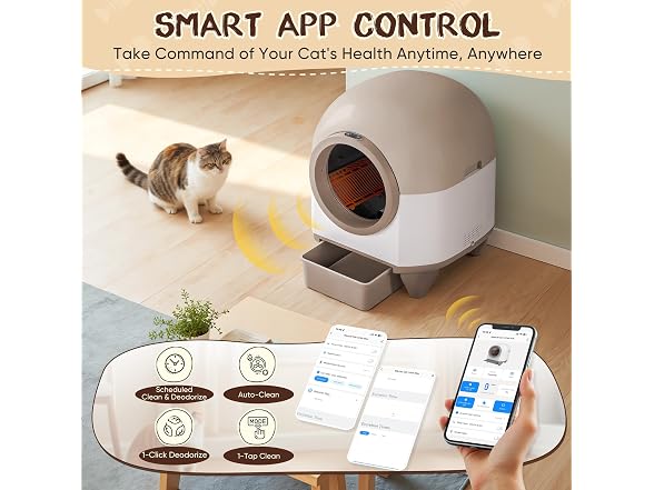 GUNJI Self-Cleaning Litter Box – 90L, APP Co