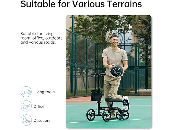 ELENKER Best Value Knee Walker with 10" Front Wheels Steerab (Open Box)