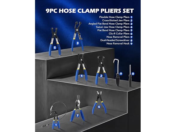 OMT 9pcs Hose Clamp Pliers