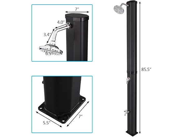 VINGLI 9.3 Gallon Solar Heated Outdoor