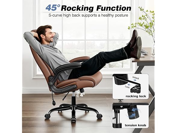 BESTFAIR W0893 Office Chair OC001 Brown (Open Box)