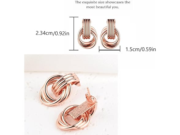 K&Y Rose Gold Knot Ring Earrings