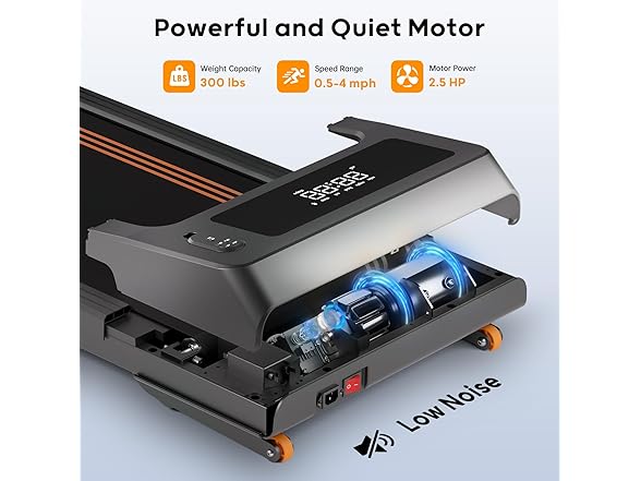 HitGo 2-in-1 Under Desk Treadmill with 9% Auto Incline