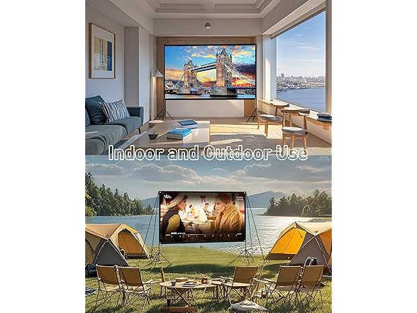 120" Projector Screen with Dual Tripod Stands