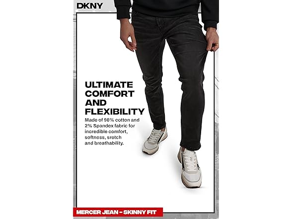 DKNY Mens Skinny Jeans for Men (36W x 30L)