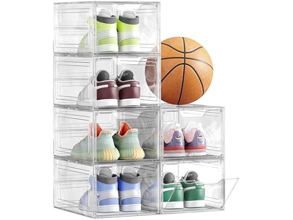 SONGMICS Shoe Boxes, Set of 6