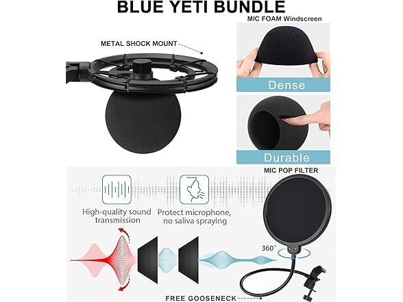 Luling Arts Boom Arm for Blue Yeti Microphones