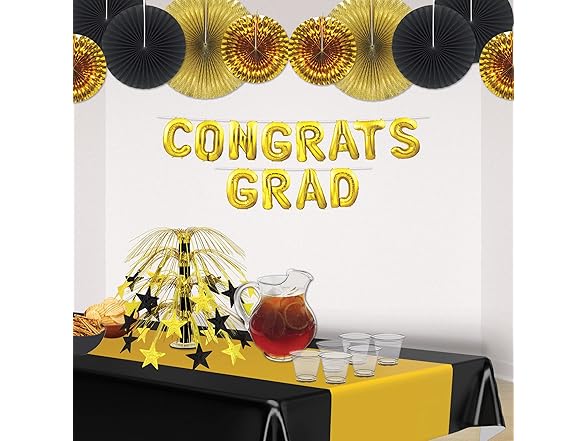 Black & Gold Star Cascade Centerpiece