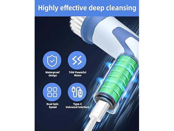 Electric Spin Scrubber w/ 8 Brush Heads
