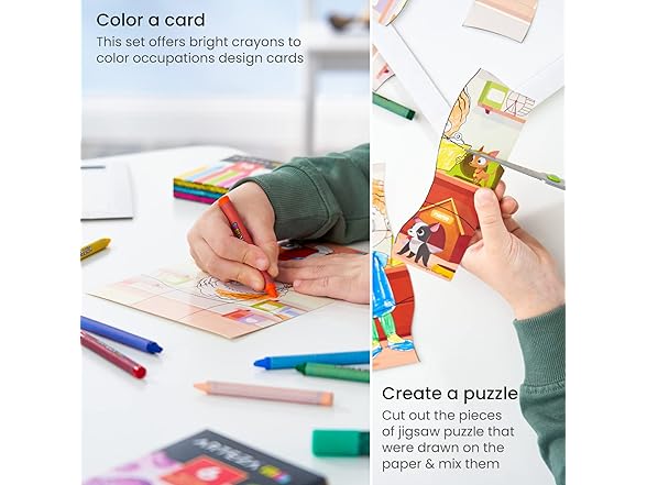 Arteza Kids Careers Coloring Puzzle Kit