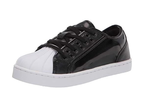 Pastry Unisex Fashion Sneakers Glossy, Paris Praline Style, Black & White,7
