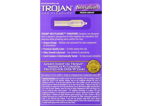 Trojan Her Pleasure Sensations Condoms 12ct 3pk