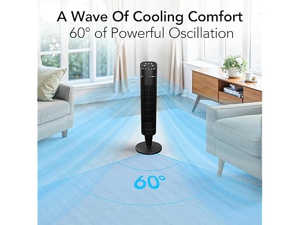 EZ-CHILL 36-in Tower Fan with Remote
