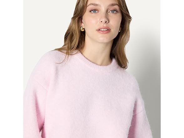 Women's Oversized Faux Mohair Crewneck Sweater