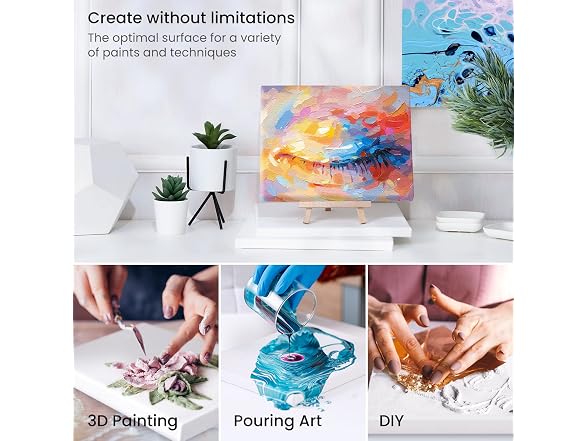 ARTEZA Stretched Canvas for Painting, 5 x 7 in 12Pk