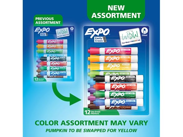 EXPO Dry Erase Markers, Low Odor Ink, Assorted