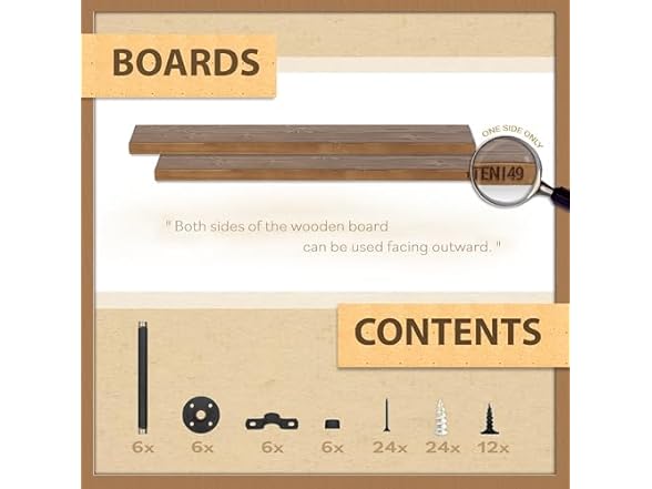 TEN49 Real Wood Rustic Floating Shelves Wall Set of 2
