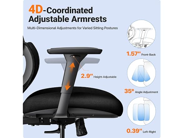Jacia 400lb Mesh Office Chair - Black