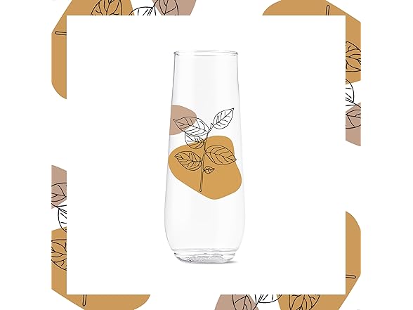 TOSSWARE 9oz Botanical Plastic Flute 6Pk
