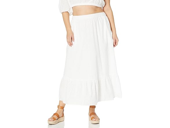 The Drop Anupa Cotton Tiered Midi Skirt