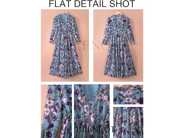 Blencot Women (M) Casual Boho V Neck Long Dress