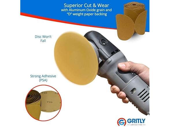 Gritly 6" PSA Sanding Discs 600 Grit