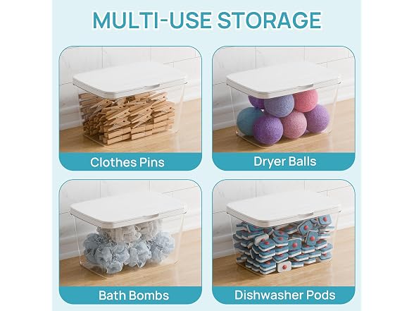 Vtopmart 4 Pack Laundry Room Storage Containers