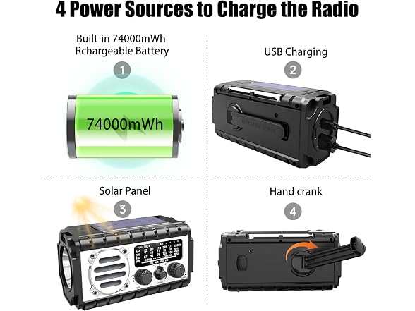 QALYVYW Solar Crank Emergency Radio