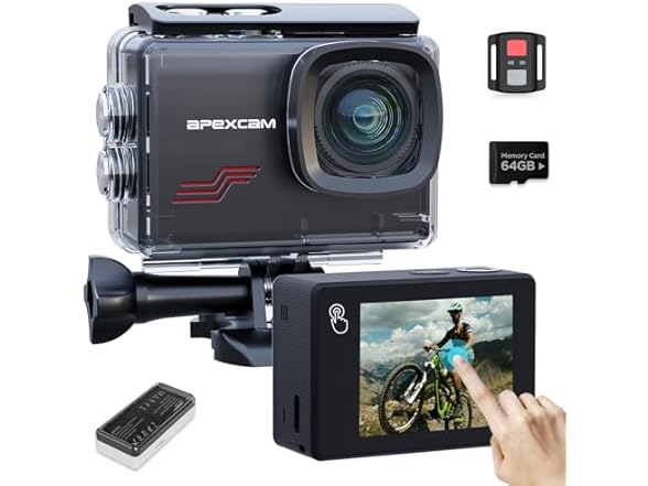 Apexcam Touch Screen 4K Action Camera