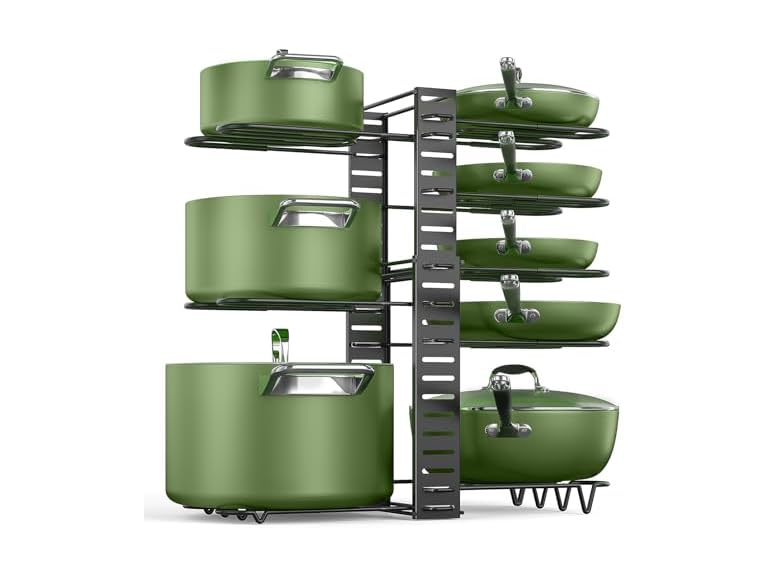 MUDEELA 8-Tier Adjustable Pots and Pans