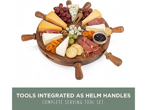 PICNIC TIME Helmsman Lazy Susan Cheese Board 