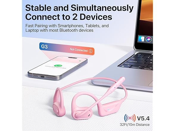 CPTEA Open Ear Headphones with Mic