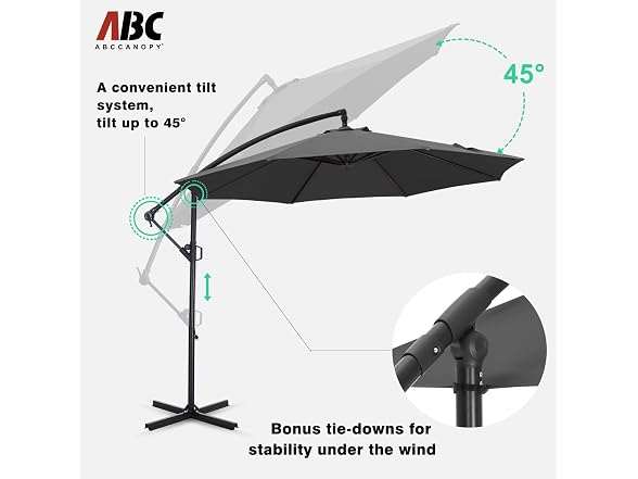ABCCANOPY 10FT Cantilever Patio Umbrella