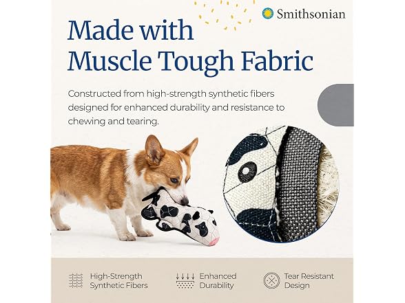 Smithsonian Quilted Safari Dog Toy 2-Pack
