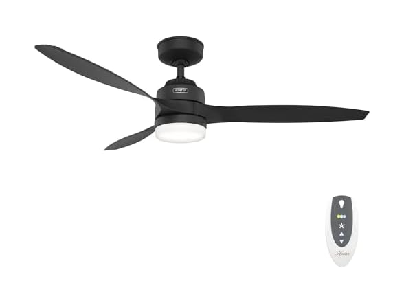 Hunter Fan 52" Matte Black Indoor/Outdoor Ceiling Fan