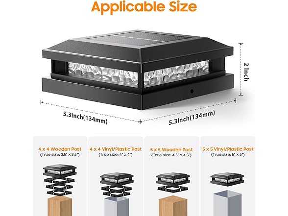 Bosceos Solar Post Cap Lights, 12PK