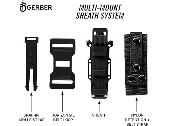 Gerber Gear StrongArm - Fixed-Blade Camping & Hunting Knife with Striking Pommel & Sheath - Premium Survival Gear - Made in USA - Coyote Brown, Serrated Edge (Open Box)