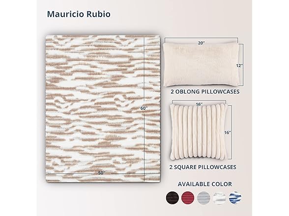 Faux Fur Throw Blanket & Pillow Set