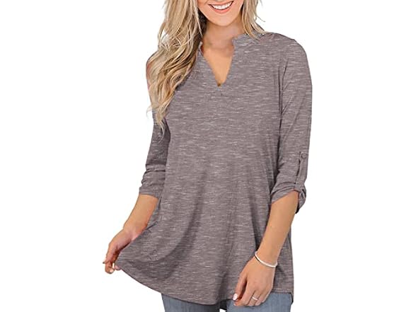 Othyroce Women (3X) Tunic Tops Roll Sleeve Shirts