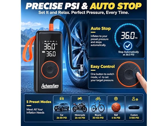 Achansfam P9 Pro Portable Tire Inflator