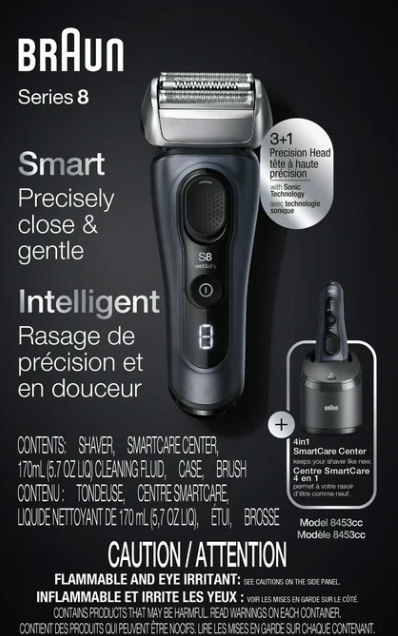 Braun Series 8 8453cc Wet/Dry Electric Shaver - Gray - Gallery 16