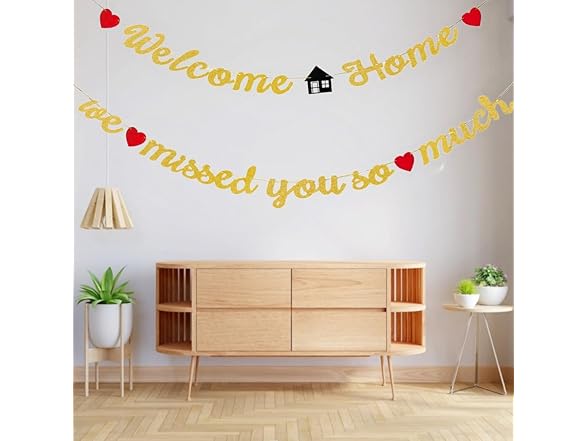 Large Glitter Welcome Home Banner